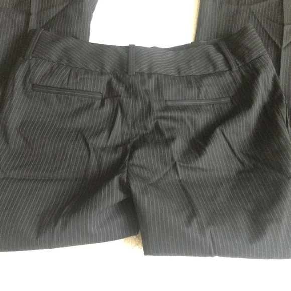 Banana Republic Ryan Fit Pin Stripe Trousers Stretch Wool Blend Lined Black Sz 6 - Picture 11 of 11
